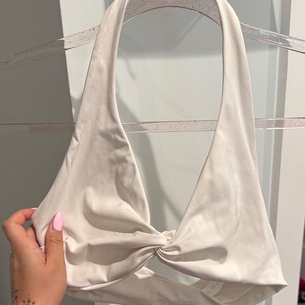 Aoxjox white halter sports bra